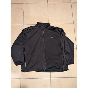 Starter Black Track Jacket Full Zip Athletic Warm Up Coat Size‎ XL 0164